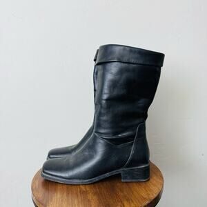 Naturalized Black Leather Calf Boots Women’s Size 8